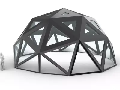 Geodesic Dome with Dynamic Perforations 3D model
