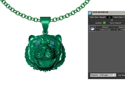 Tiger Pendant For Men 3D print model