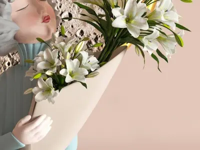 girl decoration Modern sculpture flower 3D model