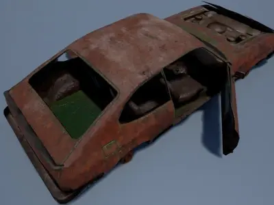 Rusty coupe low poly Low-poly 3D model by pasquill3d