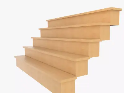 Stairs set of wooden 3D model