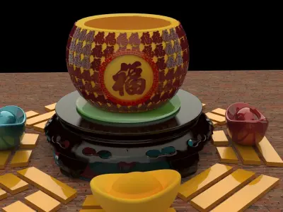 Chinese treasure bowel   3D model