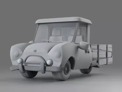 Stylized Car Low-poly 3D model