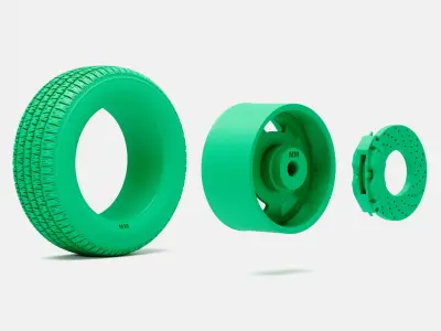 15x8 US Indy Mag Wheel BFGoodrich Radial Tire  3D print model