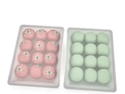 sale of packaged tomatoes 3D model Low-poly 3D model