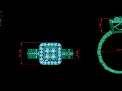 Rolls Jewelry Ring Set 3D print model