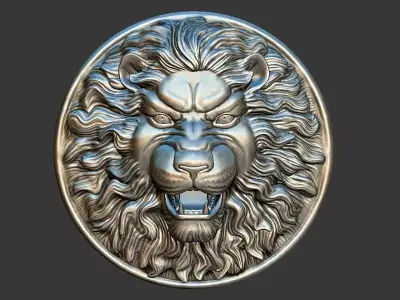 Lion Face design Shield 3D print model