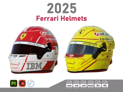 F1 Ferrari Helmets 2025 3D model