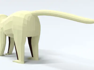 Low Poly Cartoon Sifaka Lemur Low-poly 3D model