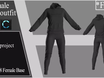 Female Sport Outfit2 Free 3D model