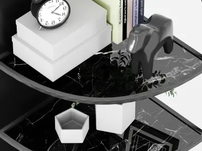 Corner shelving Palazzo with decor 3D model