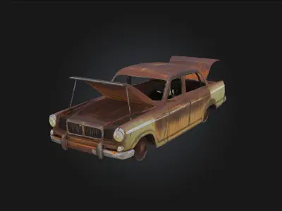 Rusty Time Capsule  Forgotten Relic from a Bygone Era 3D model