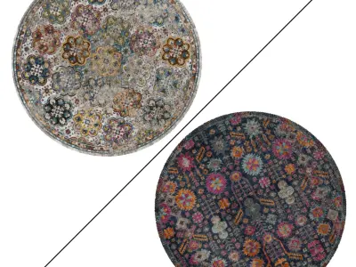 Round Rug Set 14 3D model