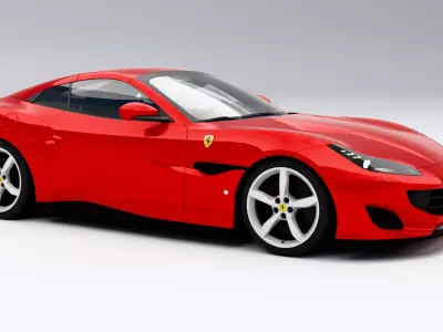 Ferrari Portofino 2018 Low-poly 3D model