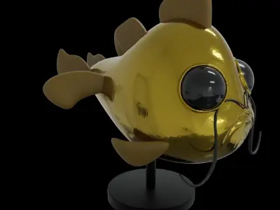 Goldfish statue Free low-poly 3D model