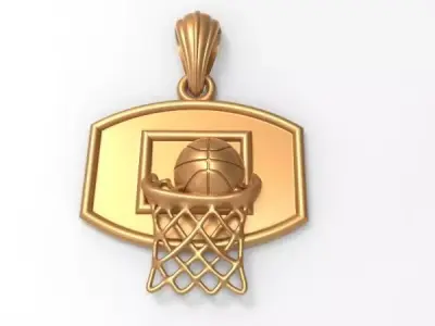 Basketball Hoop Pendant  Charm necklace jewelry 3D print model