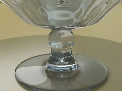 Glass Compote Bowl 3D model