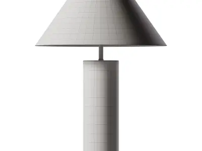 Modern Wood Column Table Lamp 3D model