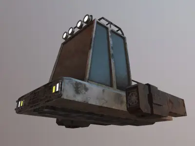 Cartoon Cyberpunk Car With 2 Texture Low-poly 3D model