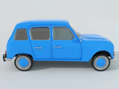 Renault 4 citron Low-poly 3D model