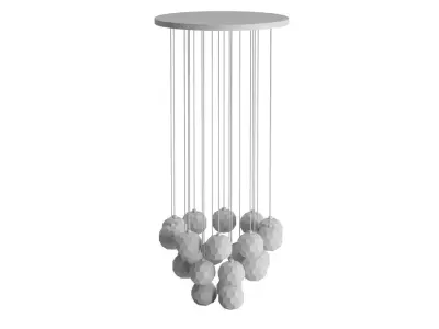 Cristal Round Cluster Chandelier 3D model