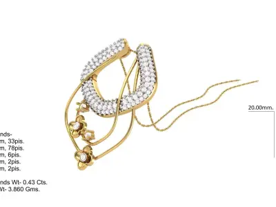 Full Pendent Set Like as Pendant Earring  3D print model