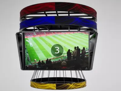 Jumbotron squared scoreboard display Low-poly 3D model