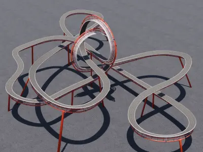 Ultra-Detailed 3D Acrobatic Stunt Track Low-poly 3D model