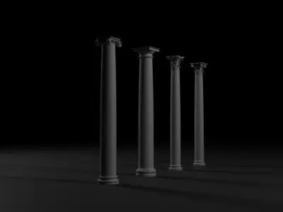 Columns and Fountain Pack HQ Assets Architectural - Game Design Low-poly 3D model