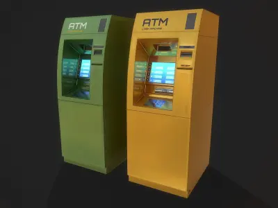 ATM cash machine Low-poly 3D model