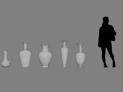 Vase Collection - 15 bundle PBR Free low-poly 3D model