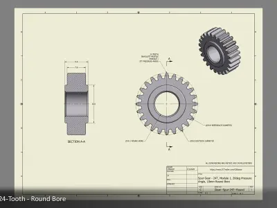 24-Tooth Spur Gear 03 3D print model