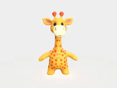 Little animal baby - Giraffe cute - Animated 3d Low-poly 3D model