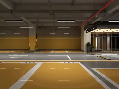 Parking Low-poly 3D model