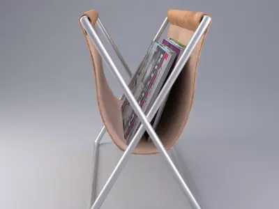 Newspaper Holder with Magazines 3D model