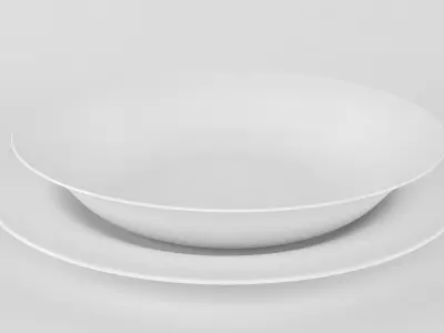 Plate and Bowl 3D model