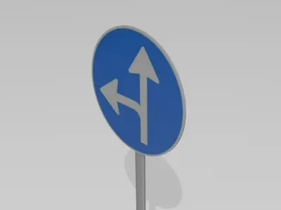 Turn left or straight 3D model
