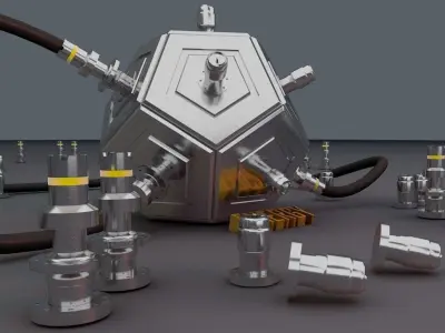 Abstract octagonal metallic energy 3D model 3D model