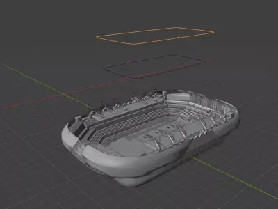 Futuristic Low Poly Stadium    Modular Game-Ready Arena Low-poly 3D model