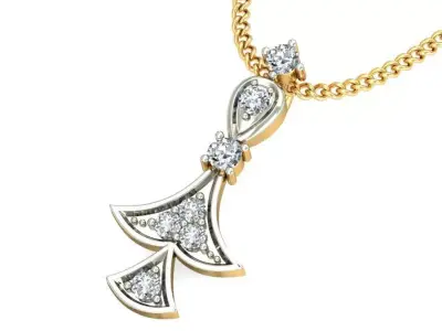 Solitaire Women Pendant 3dm STL OBJ FBX Renders Details 3D print model 37