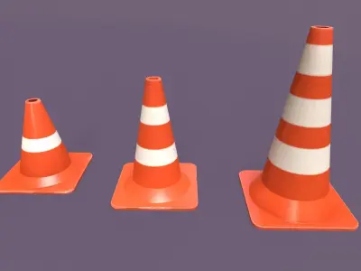 Traffic Objects Pack Low-poly 3D model