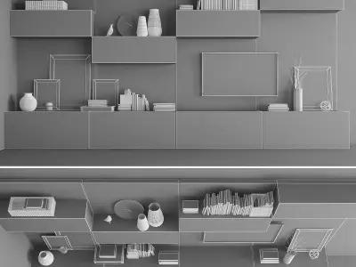 Tv stand Low-poly 3D model