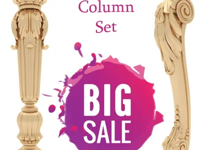 5 in 1 Columns Set 1 3D model