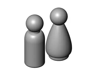 Men and women peg doll decor shapes 3D print model