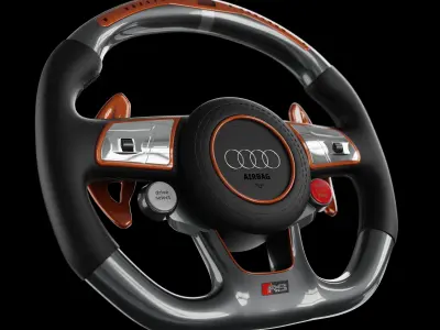 AUDI A3 STEERING WHEEL  Low-poly 3D model