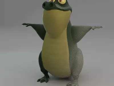 Stylized Crocodile Character 3D model