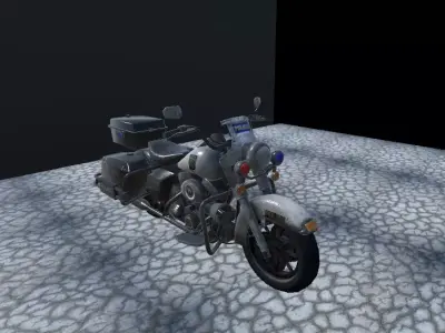 Police Bike Low-poly 3D model