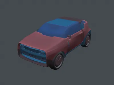 Futuristic stylized hatchback Low-poly 3D model