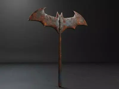 Fantasy Double Blade Axe Weapon Low-poly 3D model