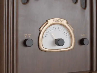 Antique Vintage Radio - Low-poly PBR Low-poly 3D model